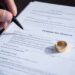 A cropped view of divorce papers.