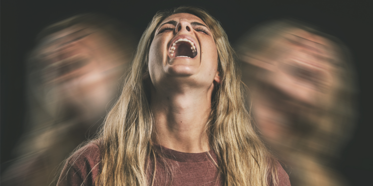 A woman feels dizzy.